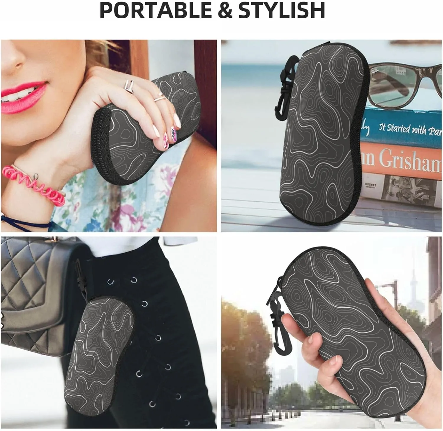 Mountain Landscape Eyeglasses Case Bag Soft Glasses Case With Belt Clip for Sunglasses Women Men Boys Girls
