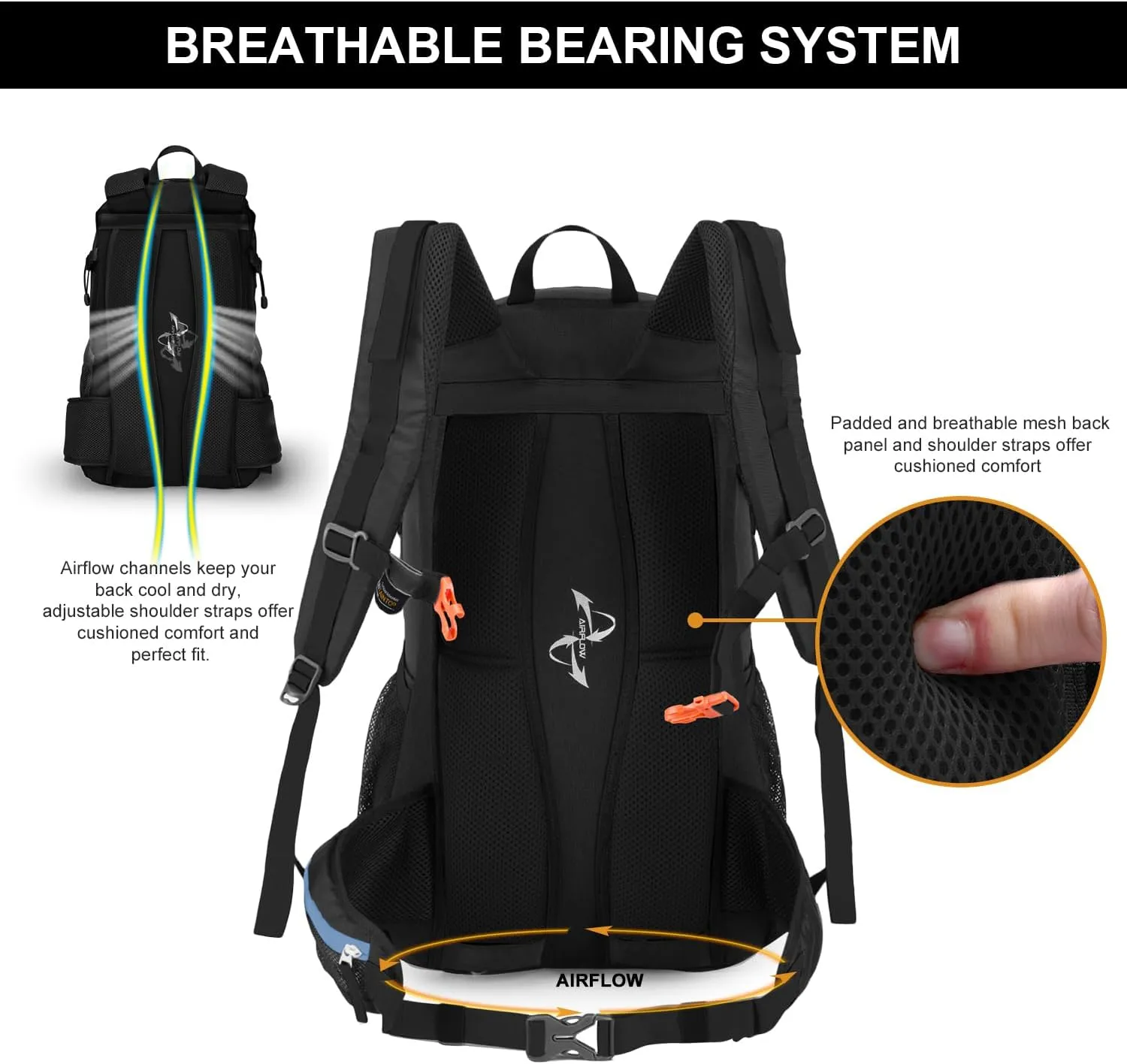 MOUNTAINTOP 40L Hiking Backpack,Lightweight Travel Backpack for Men Women Outdoor Backpacking, Camping