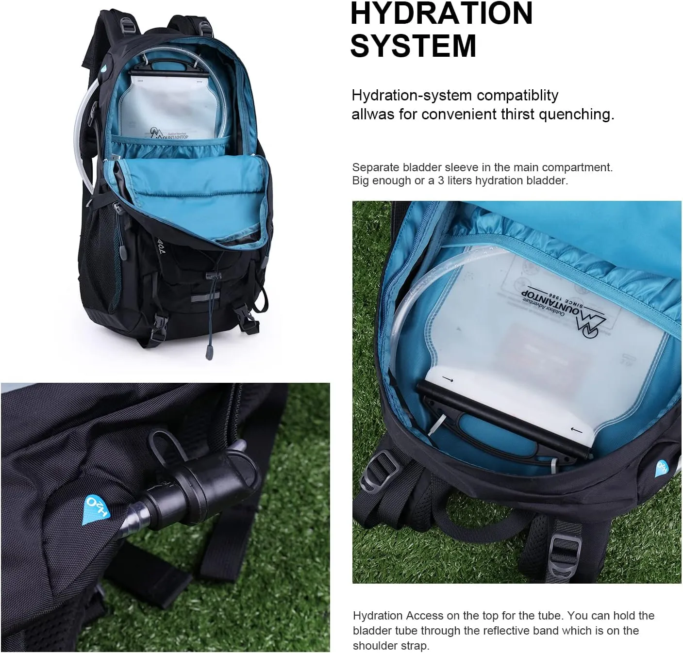 MOUNTAINTOP 40L Hiking Backpack,Lightweight Travel Backpack for Men Women Outdoor Backpacking, Camping