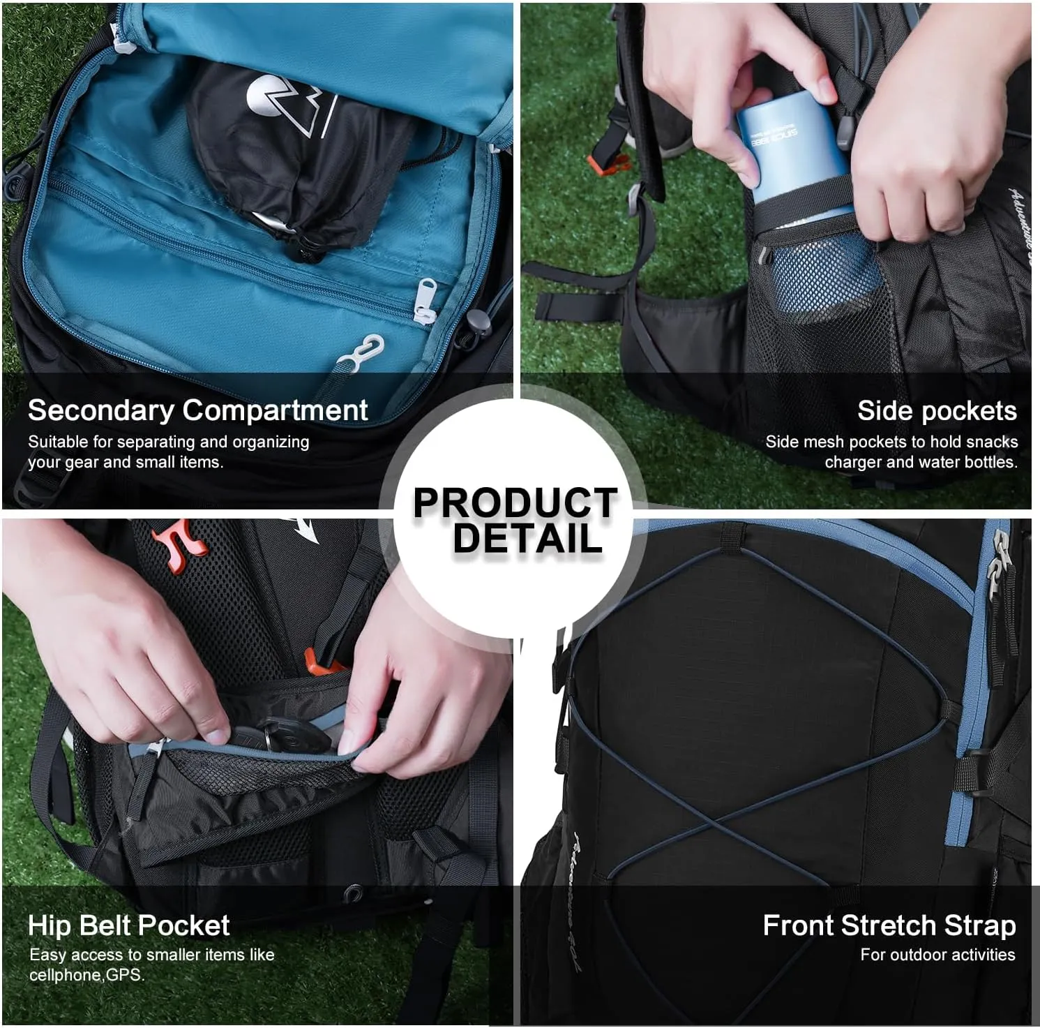 MOUNTAINTOP 40L Hiking Backpack,Lightweight Travel Backpack for Men Women Outdoor Backpacking, Camping