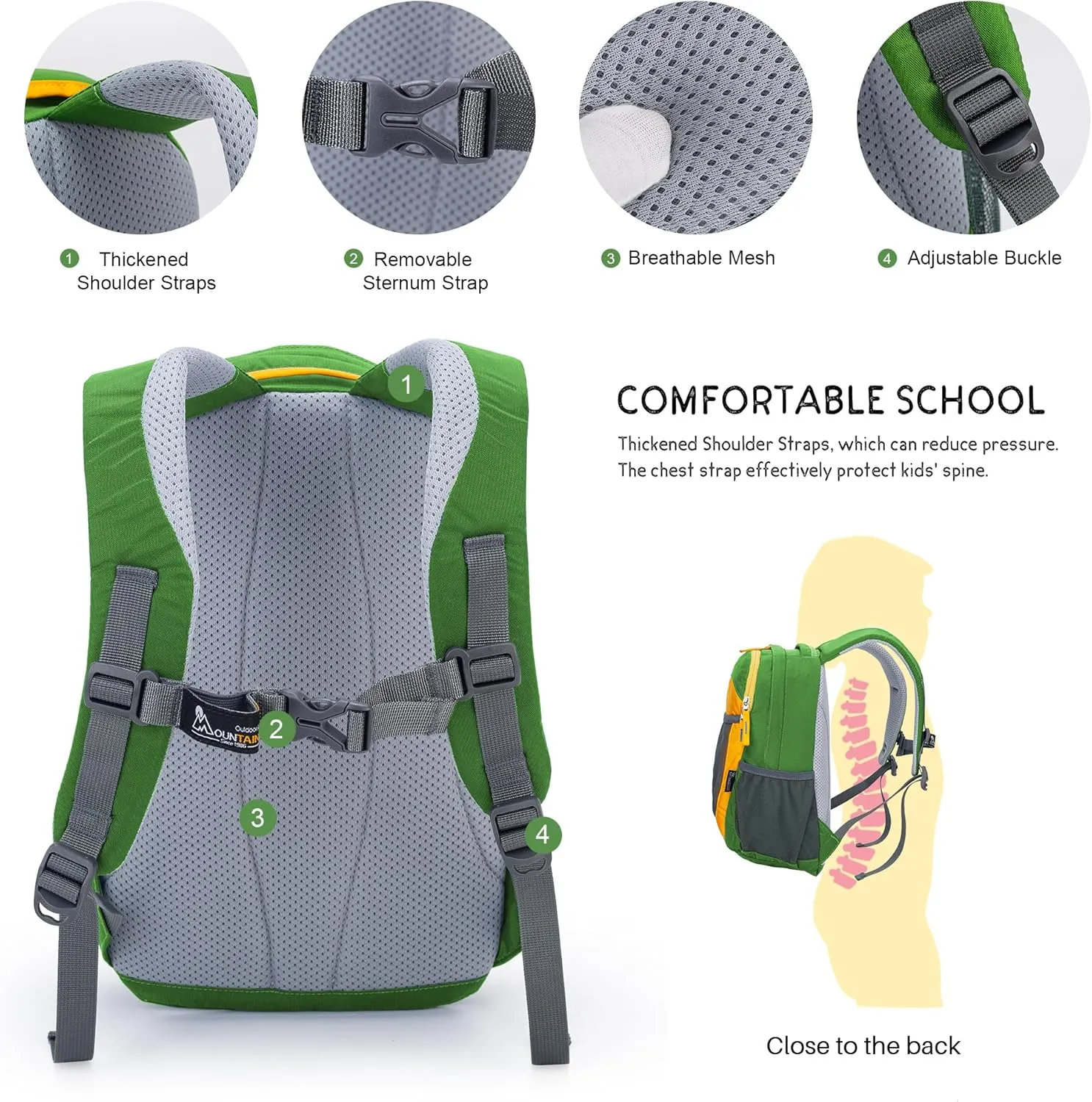 MOUNTAINTOP 8L Kids Backpack for Boys Girls Kindergarten Preschool Children Daypack
