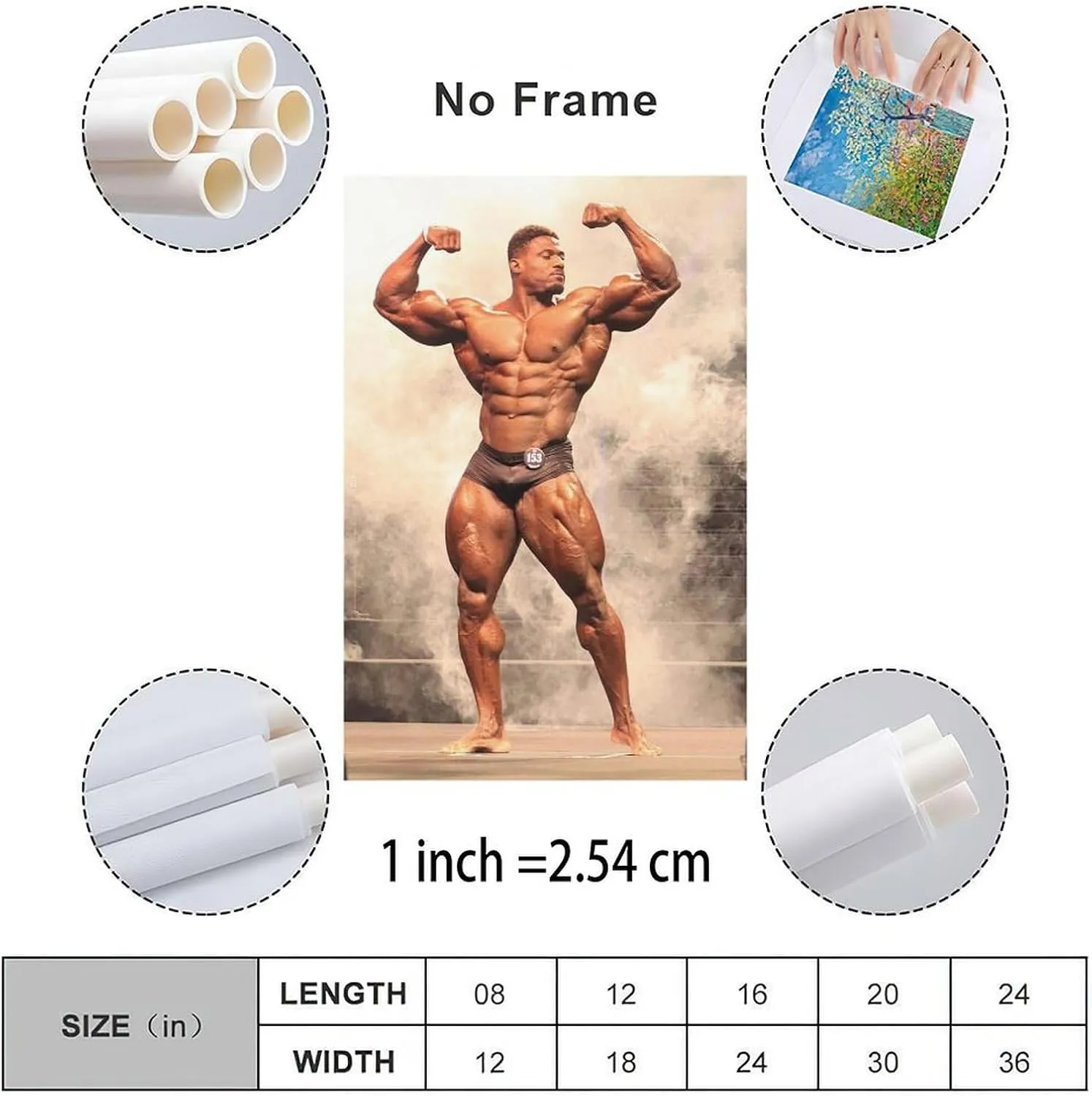 Mr. Bodybuilder Andrew Jacked Sexy Muscle Poster (4) Canvas Painting Wall Art Poster for Bedroom Living Room Decor 08x12inch(20x30cm) Unframe-style
