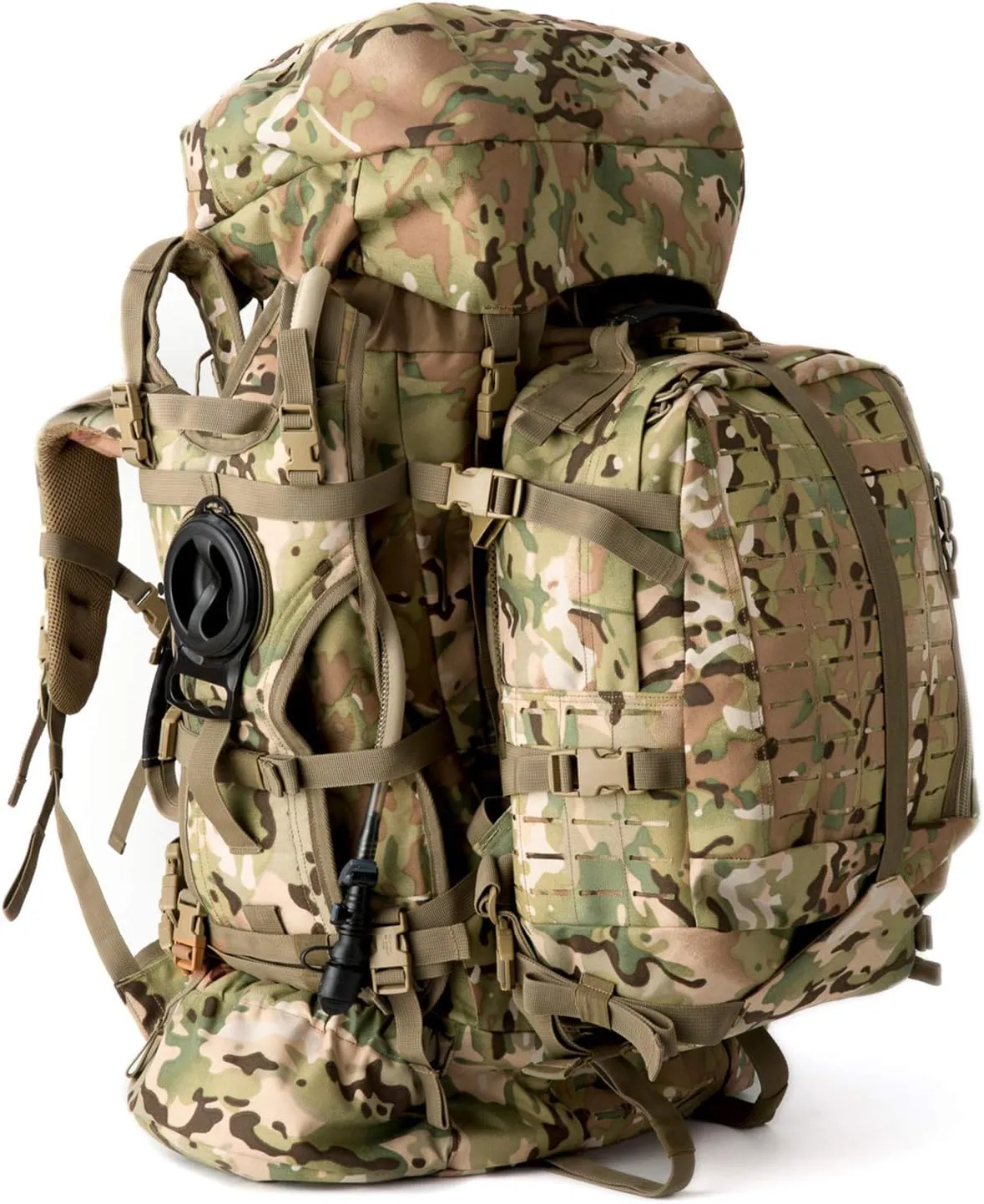 MT Military Army Large Rucksack with Detacheable Assault Backpack Hydration Pack Shoulder Straps and Waist Belt Metal Frame