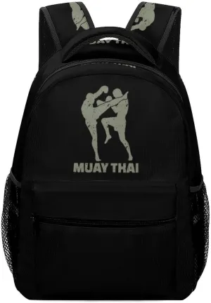 Muay Thai Laptop Backpack Lightweight Travel Daypack Shoulder Bag for Men Women