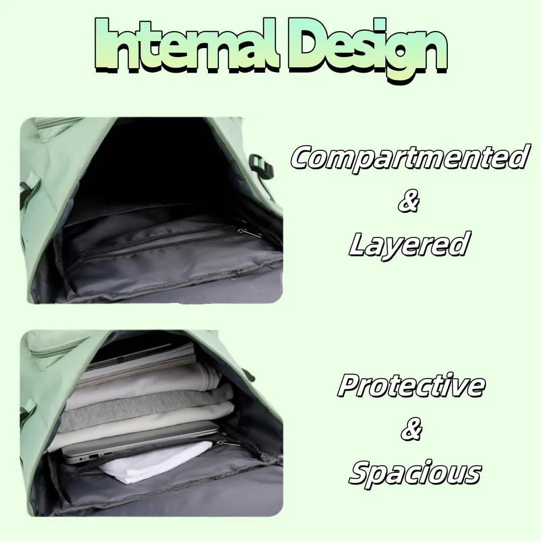 Multi-functional Sports Duffel with Dry-Wet Separation,Travel Backpack with Triple Carry Options (Deep Purple)