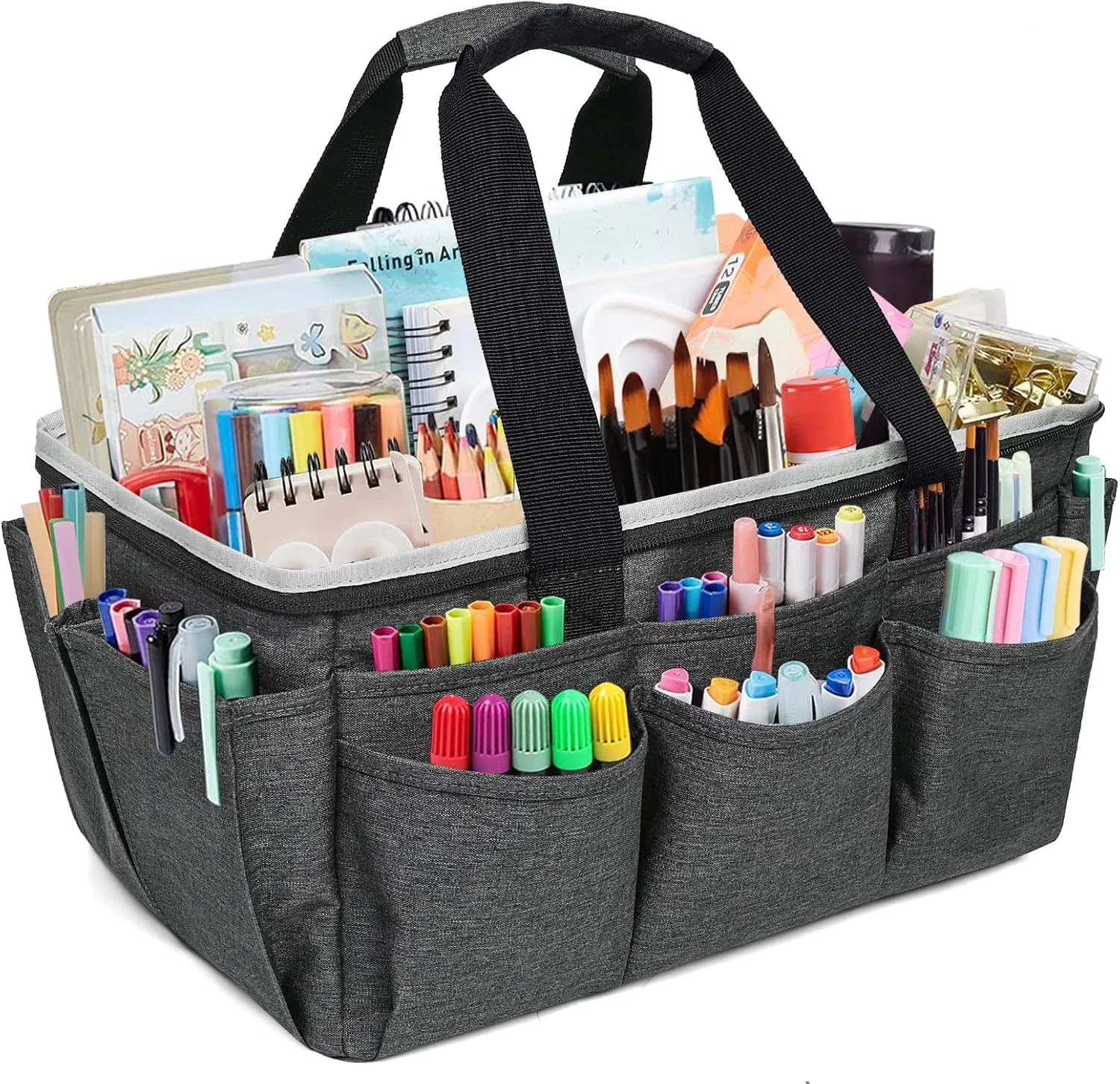 Multi-Functional Tote Bag - Craft, Art, Sewing, Travel, Daily Use, Office - Grey