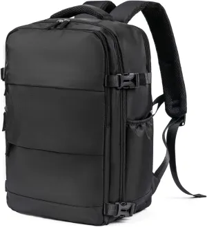 Multi-Functional Travel Backpack, Travel Laptop Backpack with USB Charging Port, Waterproof Business and Outdoor Sports Slim Travel Backpack, Large Capacity Laptop Backpack (Black)