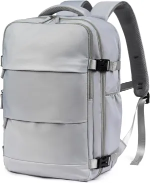 Multi-Functional Travel Backpack, Travel Laptop Backpack with USB Charging Port, Waterproof Business and Outdoor Sports Slim Travel Backpack, Large Capacity Laptop Backpack (Silver Gray)