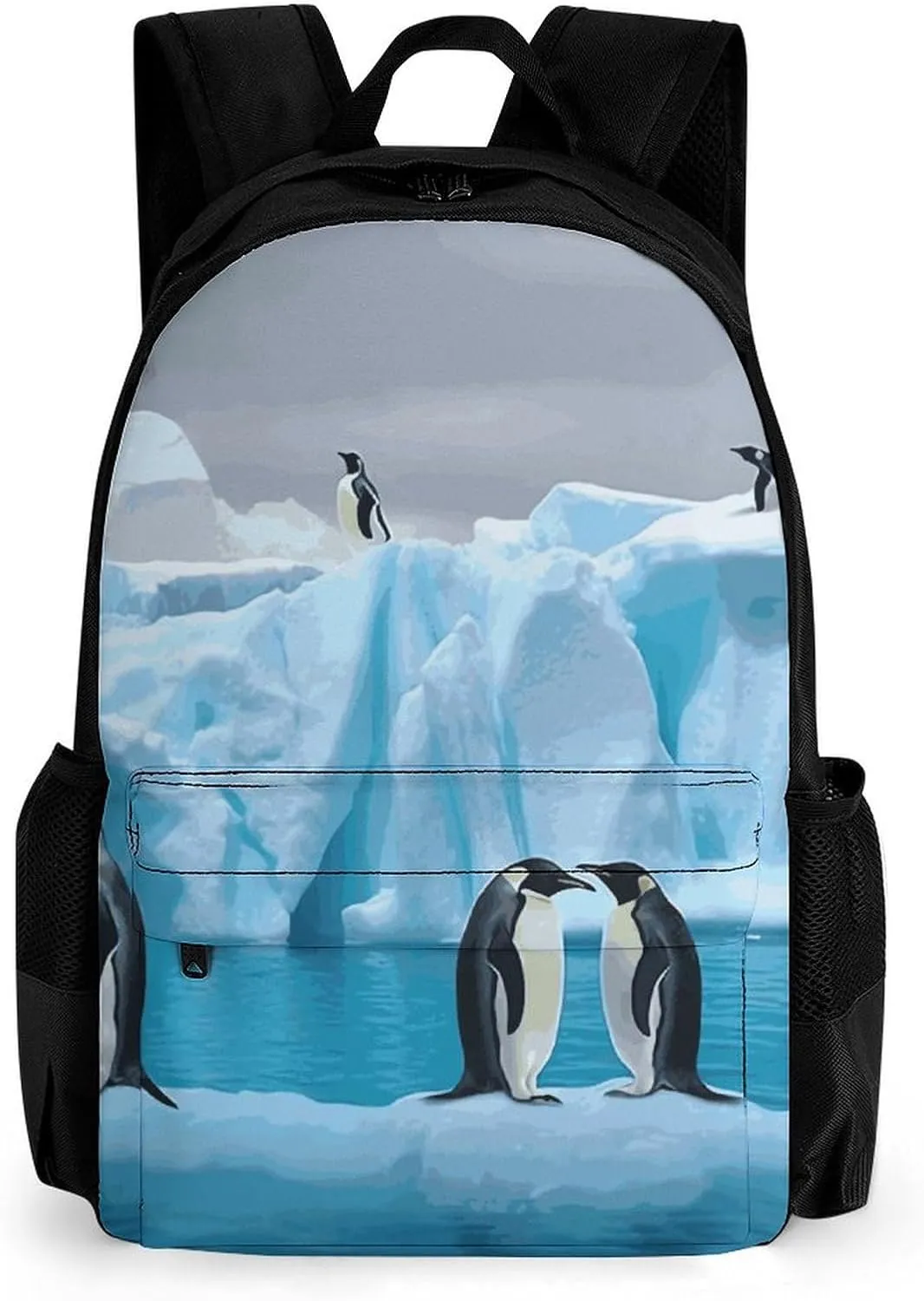 Multifunctional Printed Travel Backpack for Men And Women Large Capacity Penguins On The Iceberg Camping Carry-On Bag Lightweight And Fashionable Laptop Backpack