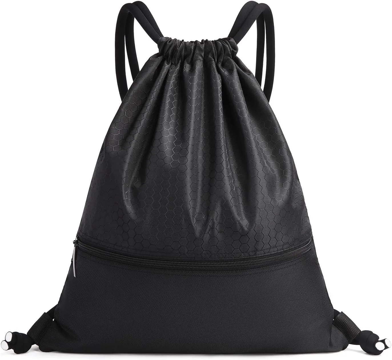Multifunctional Waterproof Drawstring Sports Backpack - Large Capacity Lightweight Gym Bag, Unisex Fashion Travel Bag for Fitness, Swimming, Outdoor Activities, Black
