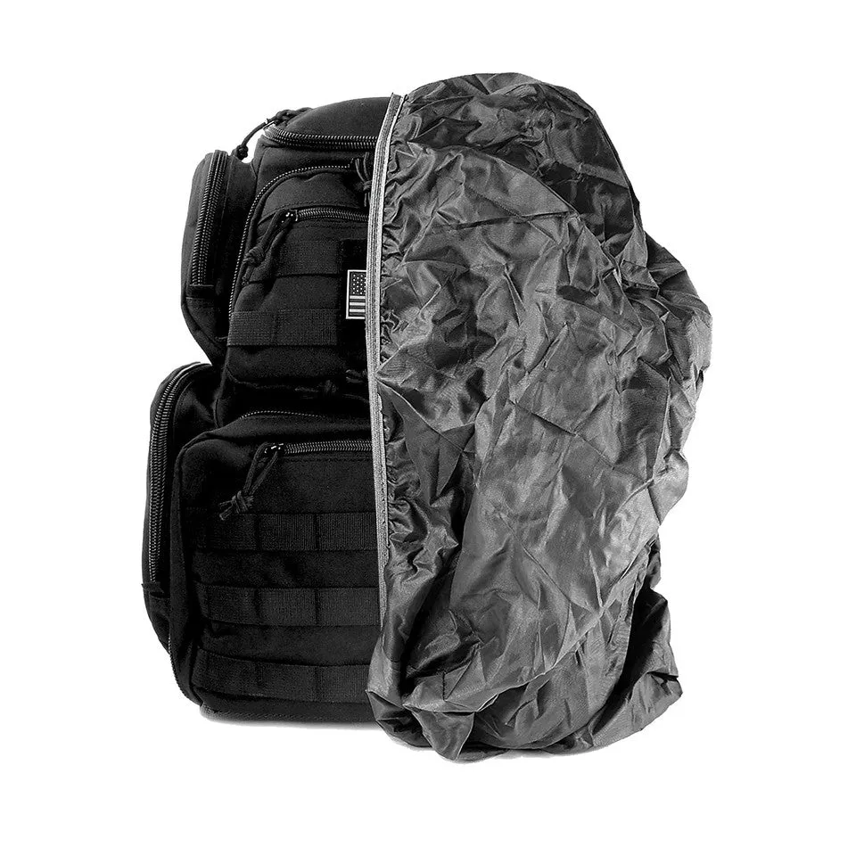 Multiple compartments Tactical Lockable Range Backpack with Free USA Patch and rain cover