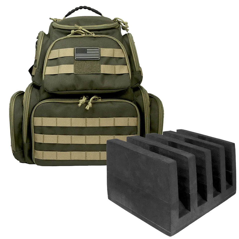 Multiple compartments Tactical Lockable Range Backpack with Free USA Patch and rain cover