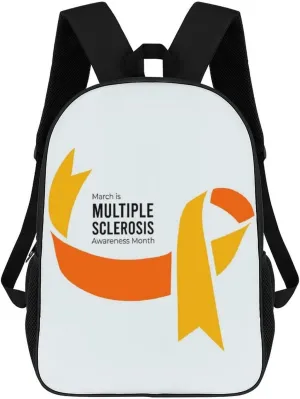 Multiple Sclerosis Awareness March Month 2023 Backpack for Worker Business Hiking Travel Bag Shoulders Bag