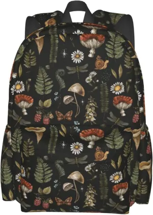 Mushroom Backpack Adjustable Strap Shoulder Bag Laptop Backpack Casual Daypack For Travel Work 16 Inches