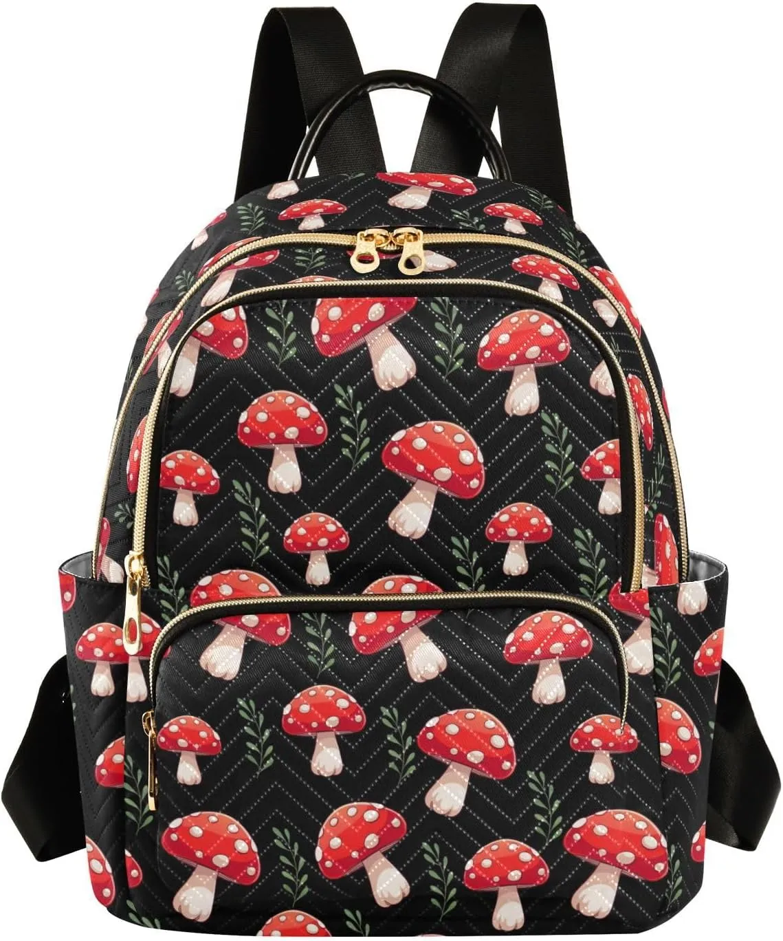 Mushrooms Mini Backpack for Women, Travel Backpack Purse Daypack Shoulder Bag for Ladies