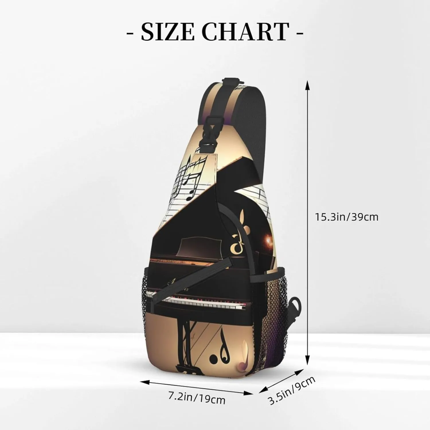 Music Note Piano High Storage Capacity Chest Bag Diagonally Sling Backpack Crossbody Shoulder Bag For Men Women