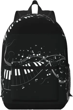 Music Note Piano Pattern Backpack for Worker Business Hiking Travel Shoulders Bag Fashion Backpack