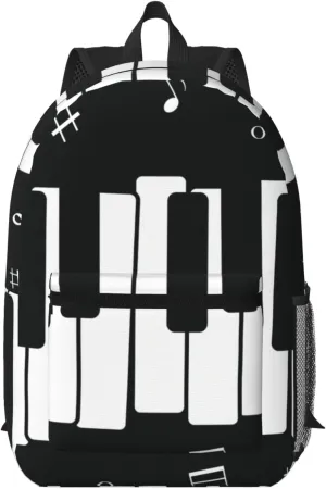 Music Note Piano Pattern Backpack for Worker Business Hiking Travel Shoulders Bag Fashion Backpack