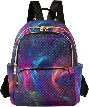 Music Rhythm Fashion Travel Backpack for Women Multi Pockets Lightweight Purse for Women-M