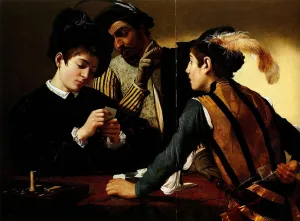 MVOVZQCV Vintage Pictures Artwork Mural poster the Cardsharps by Merisi Caravaggio Canvas Wall Art for Office Decor 60x90cm