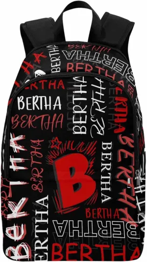 MyPupSocks Custom Name Backpack Bag for Boys Girls, Personalized Black Initial Name Logo Schoolbag Casual Backpack Customized Bookbag for Unisex Back School Camping Hiking Travel