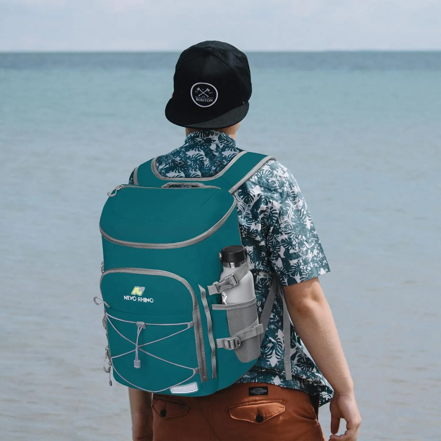 N NEVO RHINO Insulated Backpack Cooler - 36/54 Can Capacity, Waterproof Leak-Proof Lightweight Multi-Functional & Spacious， Ideal for Camping, Travel, Beach, Picnics， Lunch & Day Trips