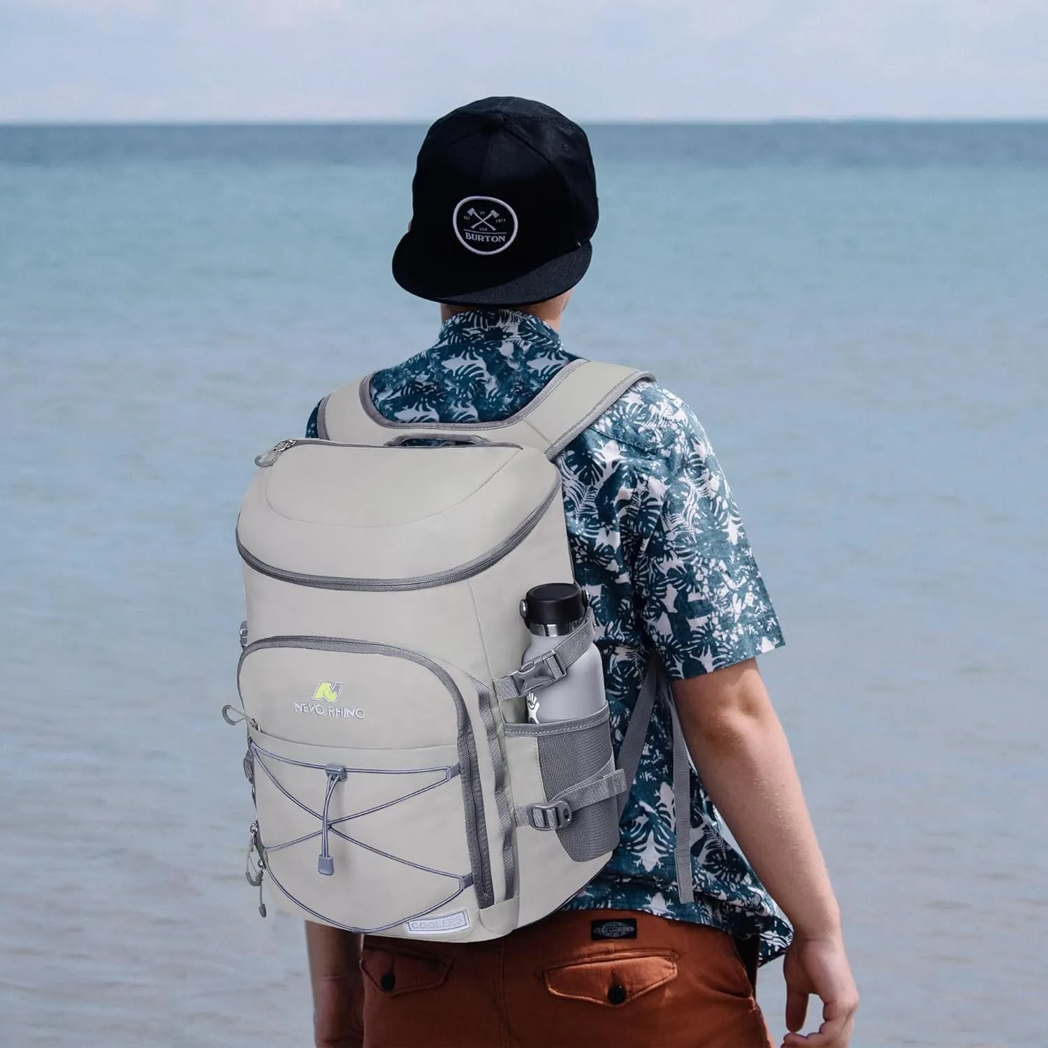 N NEVO RHINO Insulated Backpack Cooler - 36/54 Can Capacity, Waterproof Leak-Proof Lightweight Multi-Functional & Spacious， Ideal for Camping, Travel, Beach, Picnics， Lunch & Day Trips