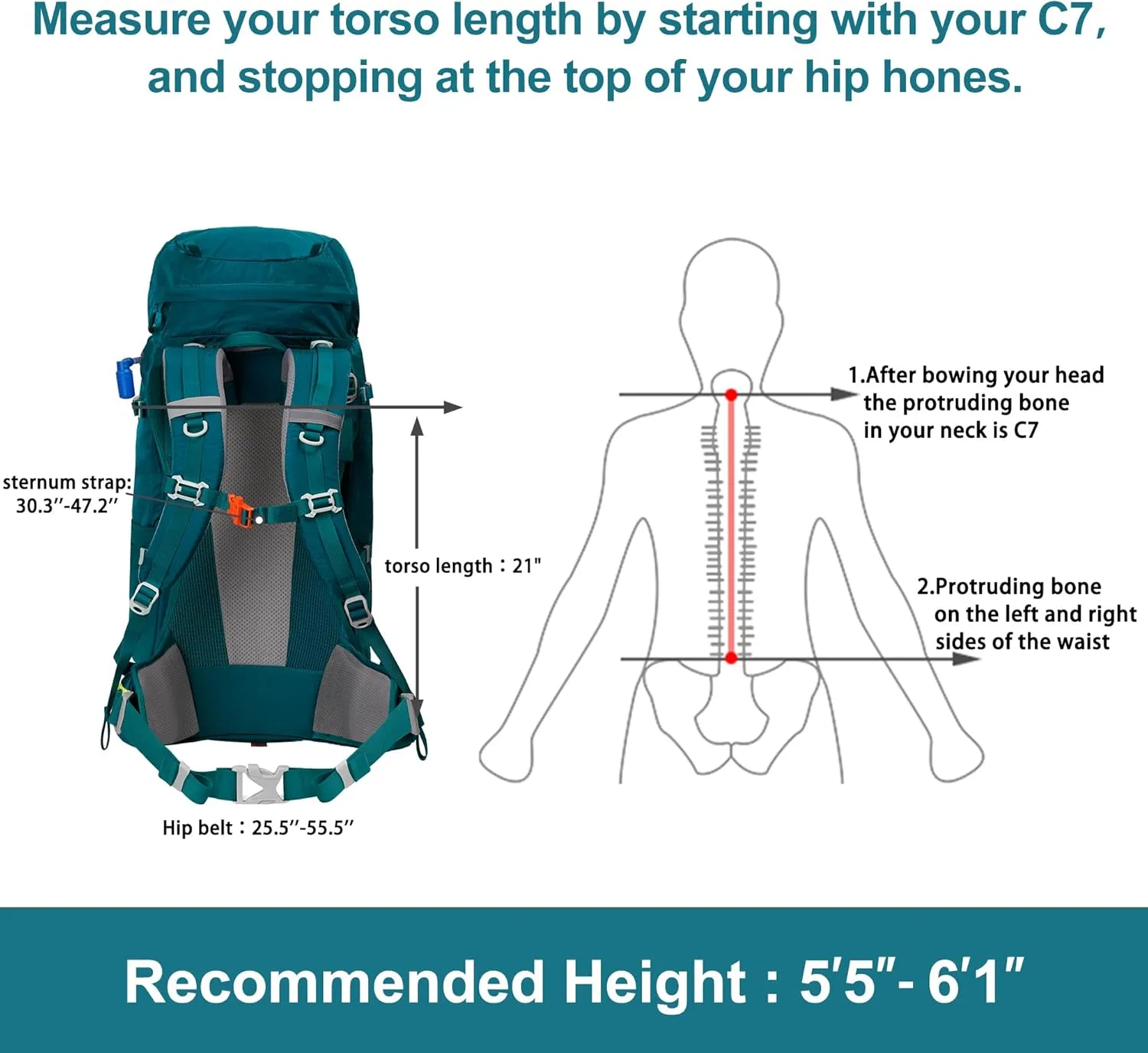 N NEVO RHINO Internal Frame Hiking Backpack 50/60/65/70/80L, Mountain Climbing Camping Backpack Daypack Waterproof Rain Cover