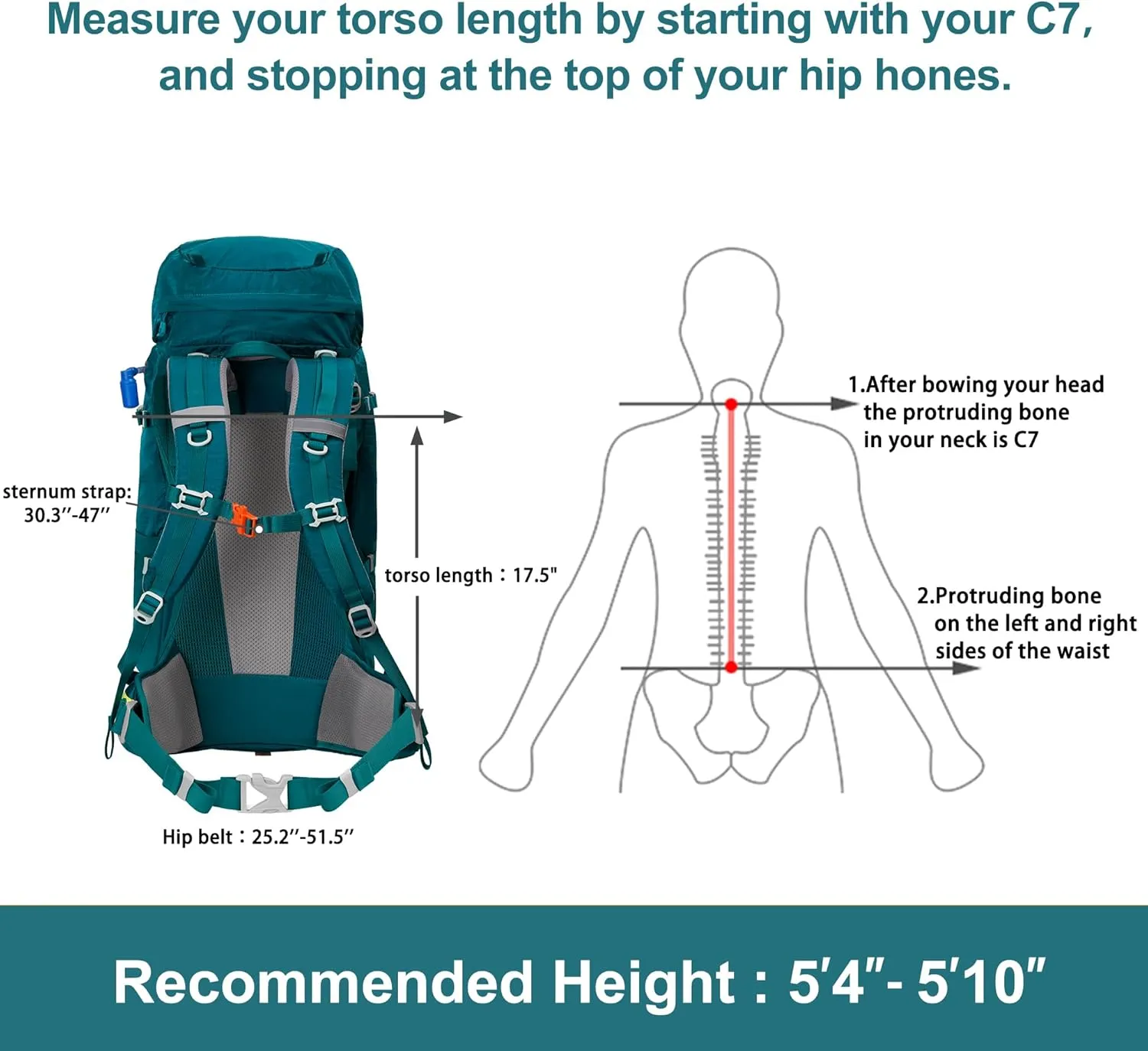 N NEVO RHINO Internal Frame Hiking Backpack 50/60/65/70/80L, Mountain Climbing Camping Backpack Daypack Waterproof Rain Cover