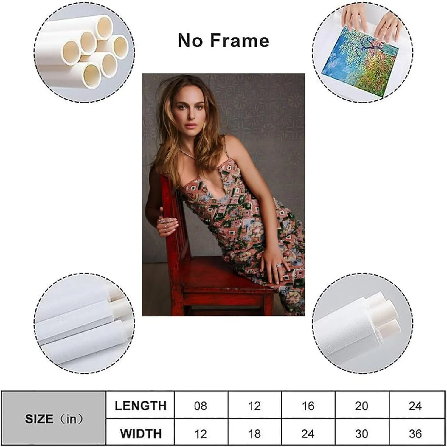 Natalie Portman Movie Star Art Poster Canvas Art And Wall Art Picture Print Modern Family Bedroom Decors 20x30inch(50x75cm)