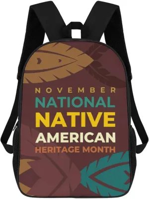 Native American Heritage Month Indigenous Pride Backpack for Worker Business Hiking Travel Bag Shoulders Bag