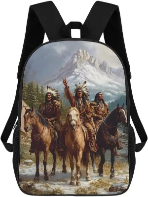 Native American Indian Laptop Backpack for Men Women 17 Inch Shoulder Bag Travel Daypack