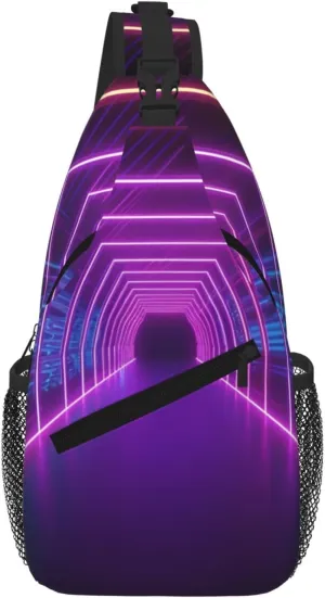 Neon Lights Tunnel Printed Cross Chest Bag Diagonally Chest Messenger Bag