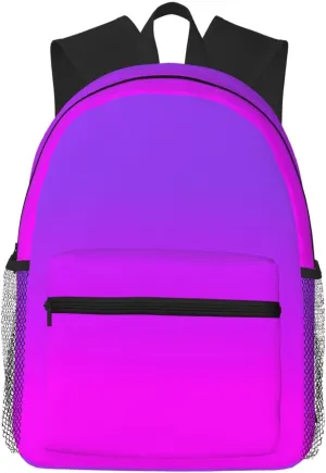 Neon Purple And Hot Pink Ombre Shade Color Fade Lightweight Packable Backpack Travel Casual Hiking Daypack Foldable Backpack For Men Women