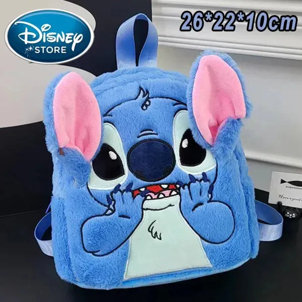 New Disney Plush Stitch Backpack - Large-Capacity Student Bag