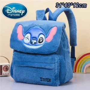 New Disney Plush Stitch Backpack - Large-Capacity Student Bag