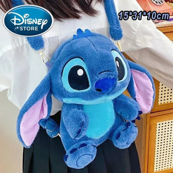 New Disney Plush Stitch Backpack - Large-Capacity Student Bag