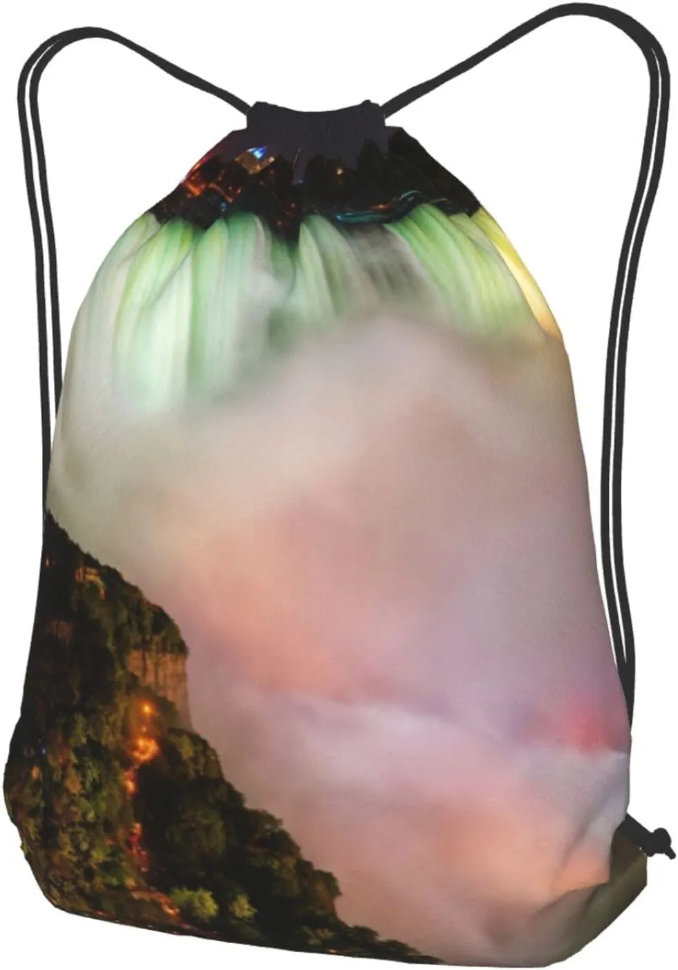 Niagara Falls Drawstring Cinch Backpack Polyester Sack Pack String Bag For Hiking Camping Adventure