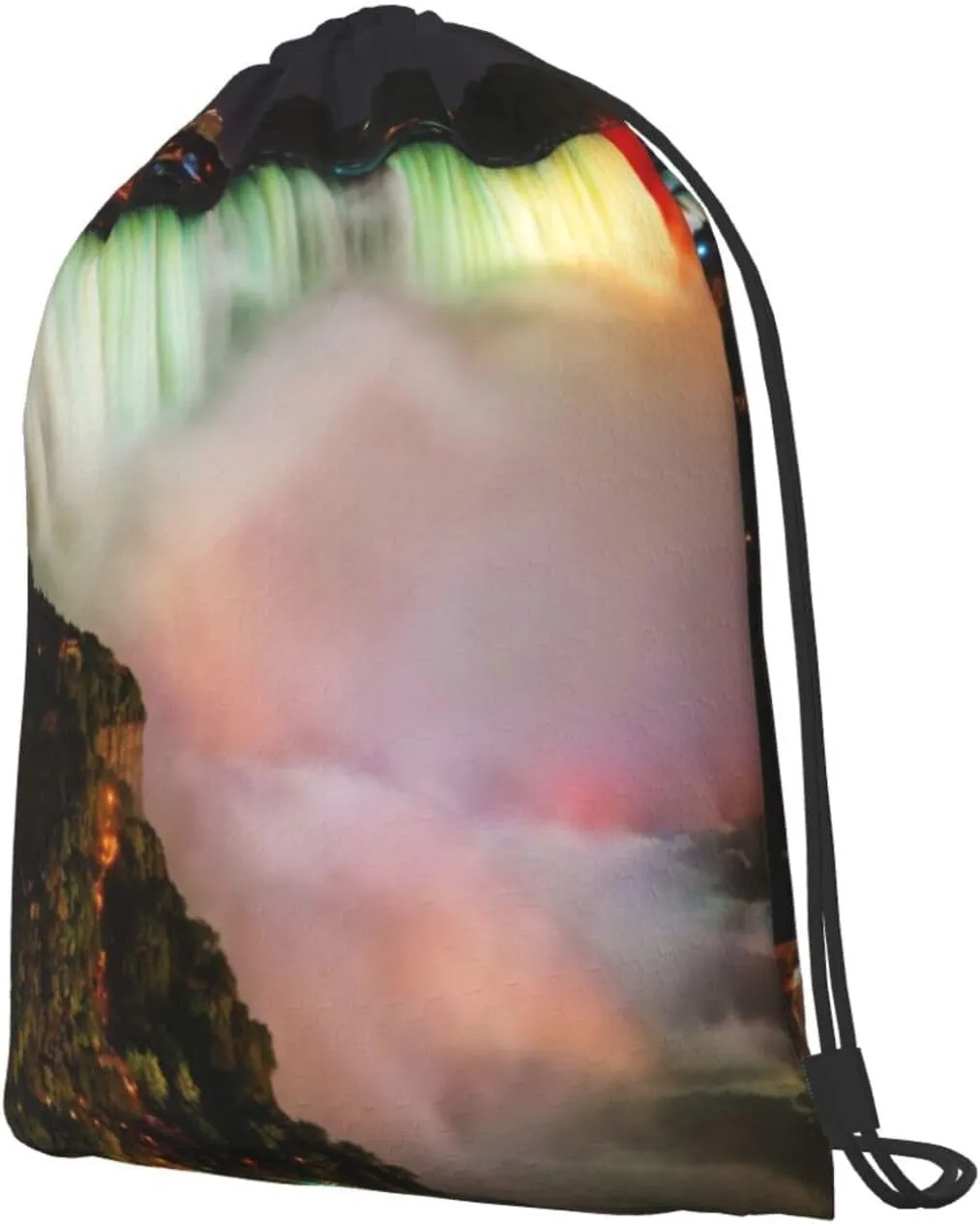 Niagara Falls Drawstring Cinch Backpack Polyester Sack Pack String Bag For Hiking Camping Adventure