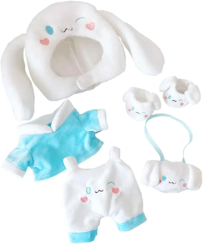 niannyyhouse Doll Dressup 7.8in/20cm Plush Doll Clothes Blue Dog Suit Stuffed Figures Toys Accessories