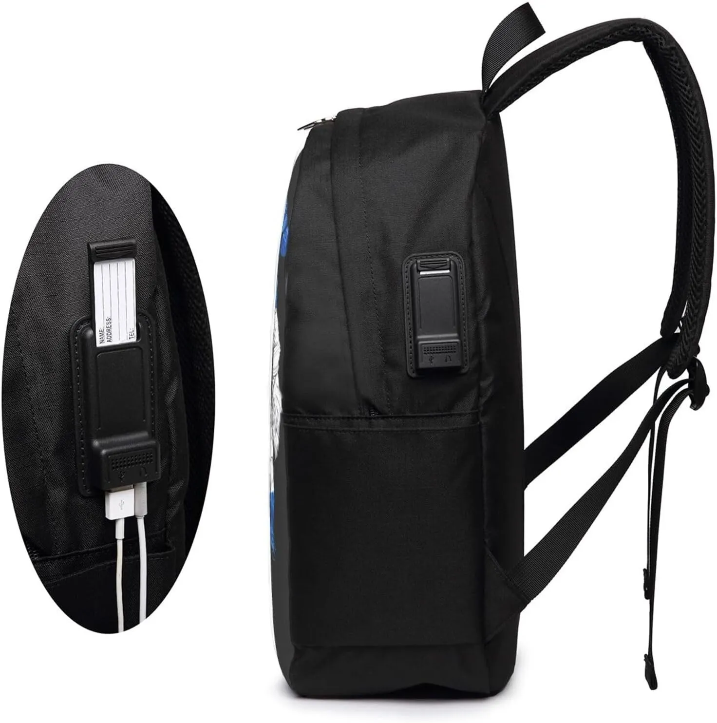 Nicaragua Flag Lion Laptop Backpacks Travel Backpack Casual Business Daypack Sport Rucksack Computer Bag Fits up to 17 Inch Notebook with USB Port