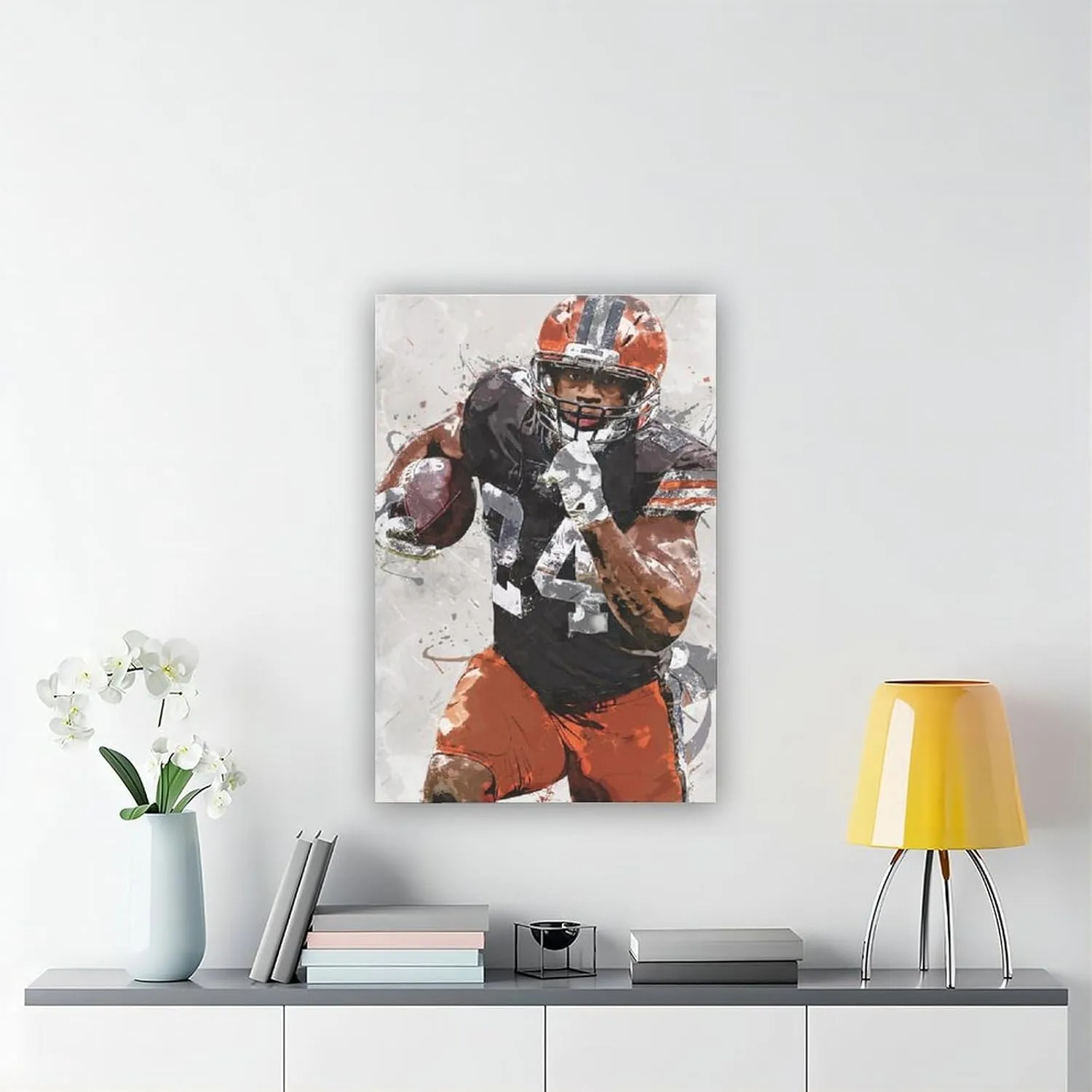 Nick Chubb Canvas Poster Bedroom Decor Landscape Office Room Decor Gift Unframe: 12x18inch(30x45cm)