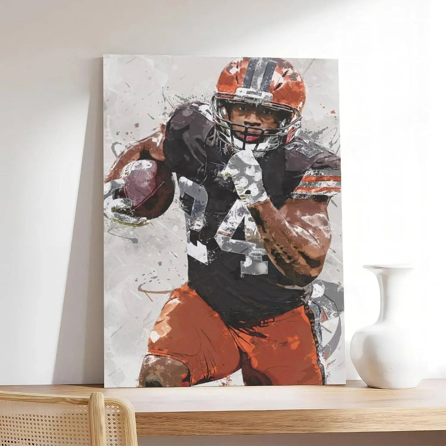 Nick Chubb Canvas Poster Bedroom Decor Landscape Office Room Decor Gift Unframe: 12x18inch(30x45cm)