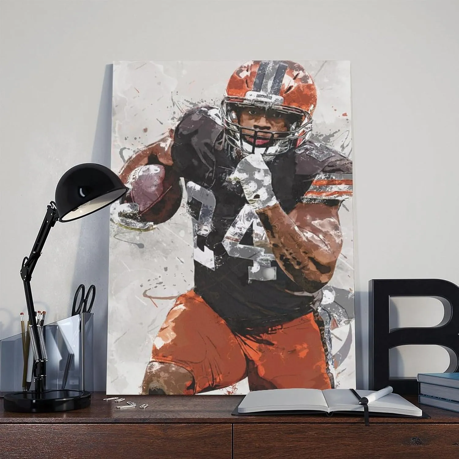 Nick Chubb Canvas Poster Bedroom Decor Landscape Office Room Decor Gift Unframe: 12x18inch(30x45cm)