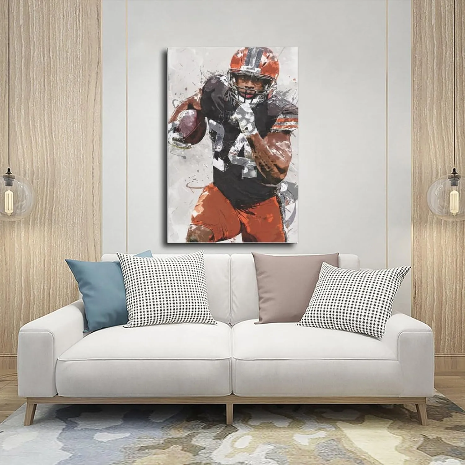 Nick Chubb Canvas Poster Bedroom Decor Landscape Office Room Decor Gift Unframe: 12x18inch(30x45cm)
