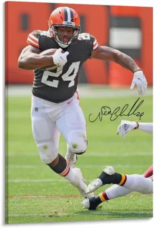 Nick Chubb Poster, Cleve-land Browns Poster Prints Canvas Wall Art for Trendy Dorm Room Decor Aesthetic Gift 08x12inch(20x30cm)