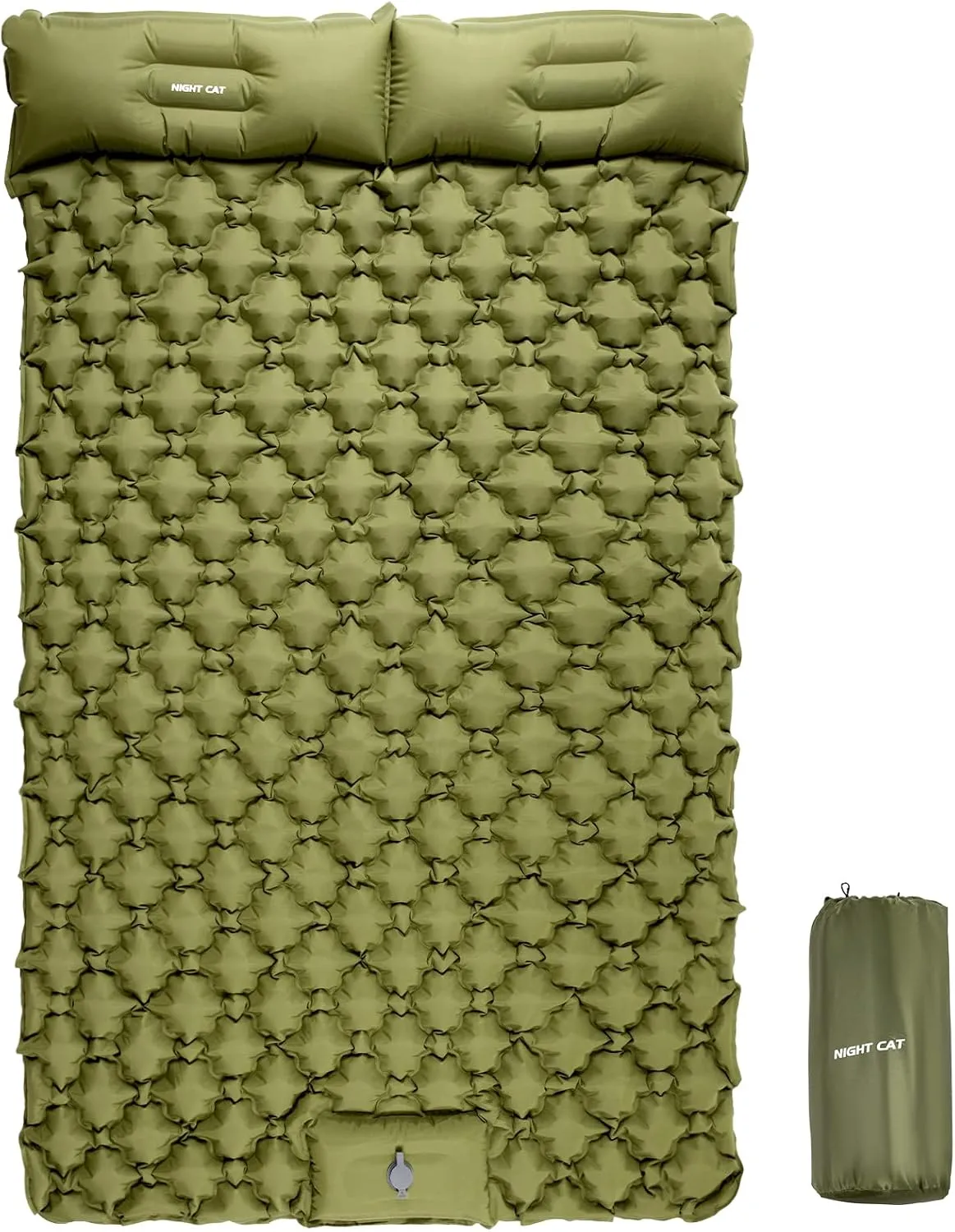 Night Cat Inflatable Sleeping Pads Mat Bed with Foot Pump and Pillow for Camping Backpacking Hiking Ultra-Light Compact Comfortable Extendable