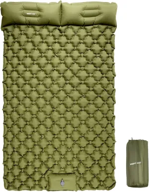 Night Cat Inflatable Sleeping Pads Mat Bed with Foot Pump and Pillow for Camping Backpacking Hiking Ultra-Light Compact Comfortable Extendable