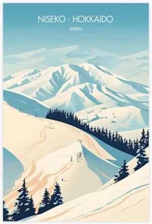 Niseko - Hokkaido Japan's Magnificent Scenery - Vintage Scenic Spots Canvas Poster Bedroom Decor Landscape Office Room Decor Gift Unframe: Unframe:20x30inch(50x75cm)