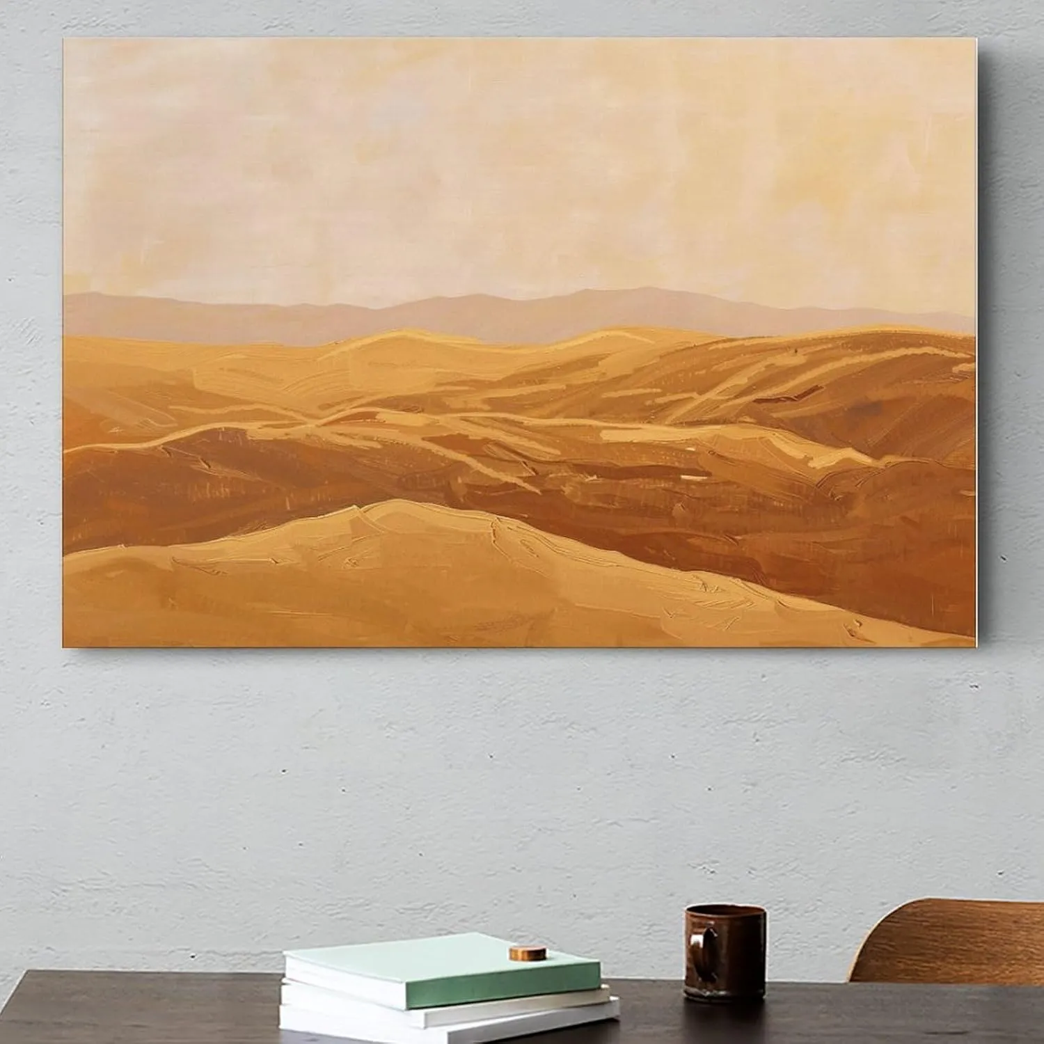 Niyahare Canvas Art, Desert Landscape Painting, Premium Canvas, Dining Room Decor, Great Gift for Home, Decorative Canvas